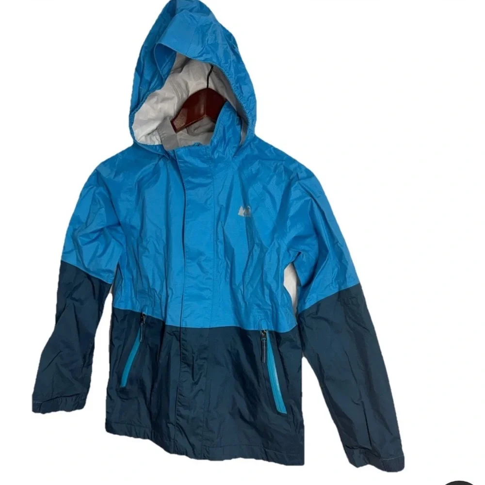 REI Co op Jacket Youth M 10-12 Rainwall Hooded Rain Waterproof Shell Ripstop